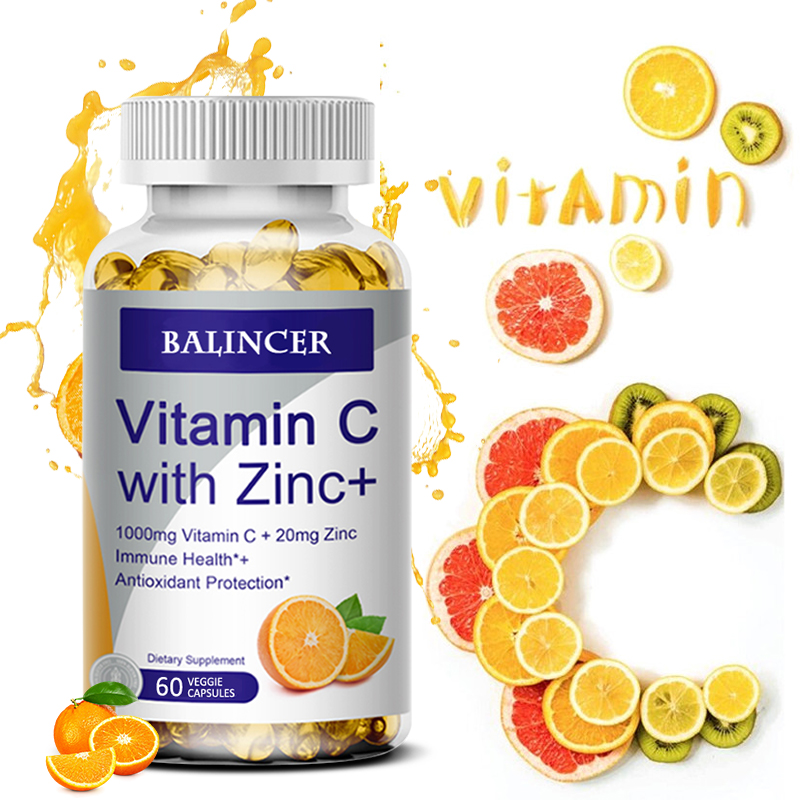 Zinc Supplement 50Mg - Vitamine C Met Zink, Biologisch Beschikbaar,