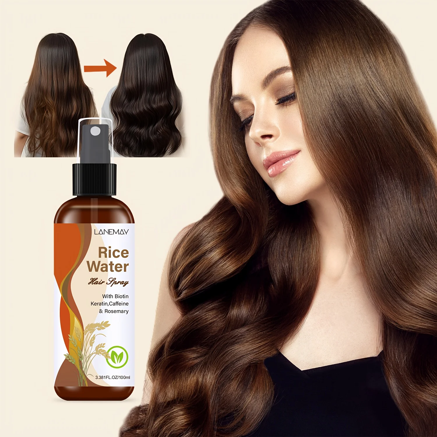 Biotin Hair Growth - Rijstwater haarspray - met biotine, keratine,